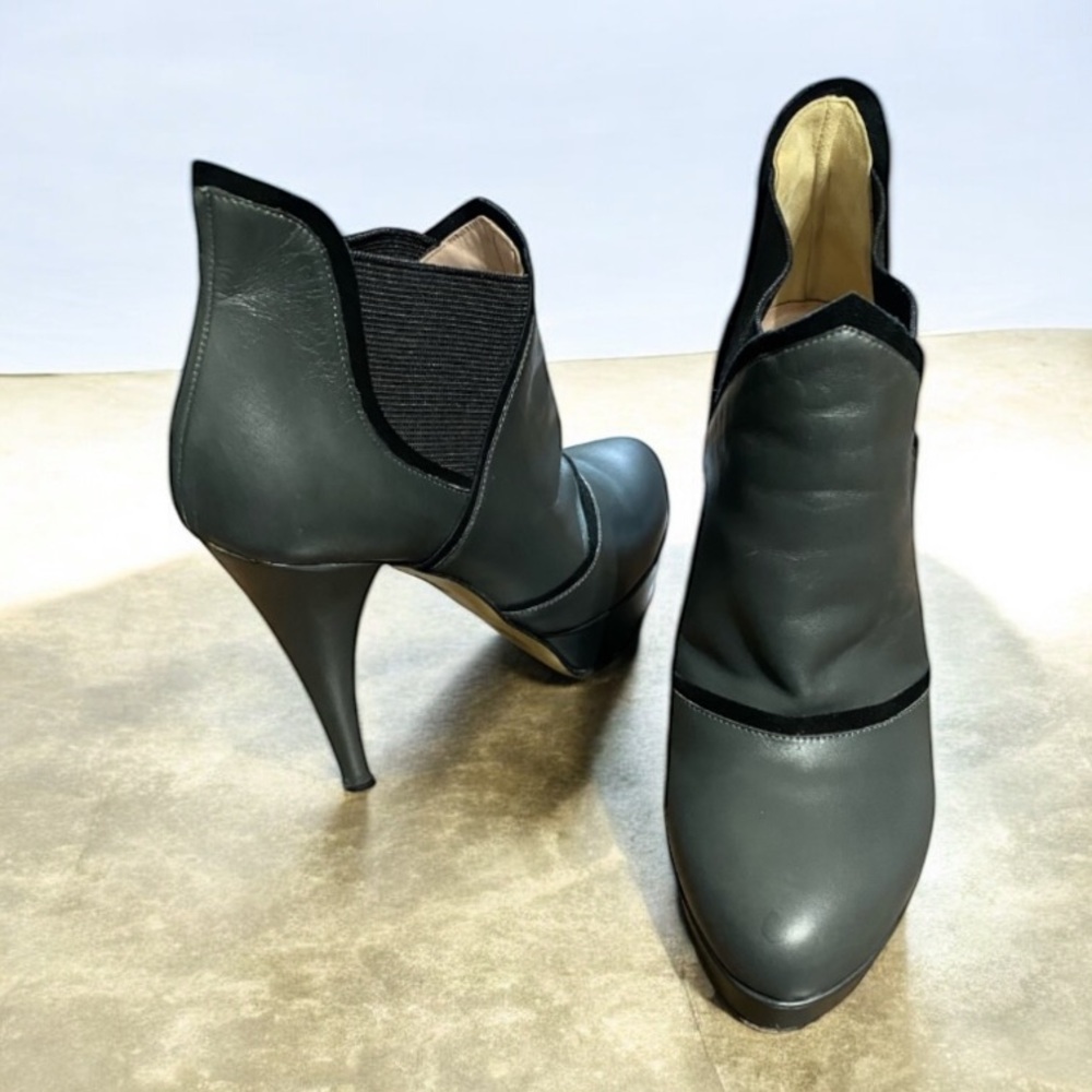 De Siena Leather Italian Made Heel Platform Shoes Size 37